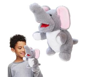 Marionnettes à main pour adultes et - Jouets en peluche mignons avec bouche mobile - Poupées douces, girafe, léopard, lion, singe, tigre et éléphant - Jeu de rôle interactif pour bébé