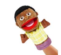 Marionnettes À Main pour - Poupées Familiales en Peluche De 27 Cm avec Dessin Animé Noir, Grands-Parents À Bouche Large Ouverte, Maman Papa | Décor De Chevet Interactif, Jouets De Conte pour E
