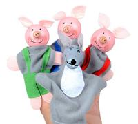 Marionnettes À Main Trois Petits Cochons Et Loup 4 Pièces, Cadeaux De Noël, Jouets En Peluche D'animaux Mignons, Dessin Animé Pour Enfants, Bébés Garçons Et Filles