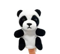 Marionnettes d'animaux | Peluche et coton PP | Hauteur 9 cm | Marionnettes à doigts douces pour les tout-petits, | panda, léopard | Apprentissage précoce des histoires