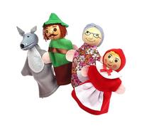 Marionnettes de doigt d'animaux, marionnettes de doigt de famille, 4 marionnettes de doigt de dessins animés | Marionnettes de doigt éducatives, marionnettes d'animaux de dessins animés pour