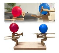 Marionnettes d'escrime en bois faites à la main - 2024 Nouveau jeu Pop The Balloon, Boom of Balloons Game, Punching Whack a Pack Balloons Man Battle Bots Jeux de fête for adultes for groupes / 1094 (