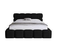 Mariposa - lit coffre - 160x200 cm - sommier inclus - en velours - Noir