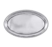 Mariposa Pearled grand plateau de plateau ovale en une taille argente
