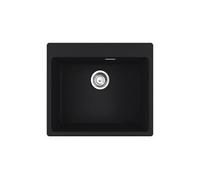 maris mrg 610-54 evier à encastrer 59x50cm, avec bonde et siphon gain de place, en fragranit+, noir mat