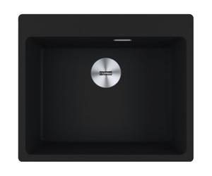 Maris MRG 610-54 Evier à encastrer 59x50cm, avec bonde et siphon gain de place, en Fragranit+, Noir mat + Cache bonde