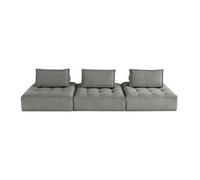 Marisol - canapé modulable droit 3 places - velours texturé - Gris