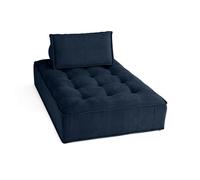 Marisol - module d'assise méridienne - velours texturé - Bleu