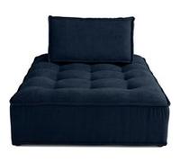 Marisol - module d'assise méridienne - velours texturé - Bleu