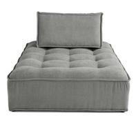 Marisol - module d'assise méridienne - velours texturé - Gris Gris