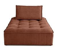 Marisol - module d'assise méridienne - velours texturé - Terracotta