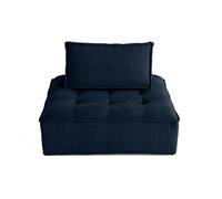 Marisol - module d'assise - velours texturé - Bleu Bleu