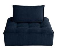 Marisol - module d'assise - velours texturé - Bleu Bleu