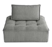 Marisol - module d'assise - velours texturé - Gris Gris