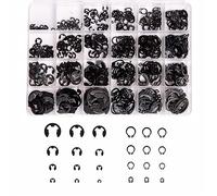 Mariyandh Assortiment de 324 clips E (2,0 mm-12 mm) et anneaux de retenue externes, kit d'assortiment de clips en C (M5-M16), circlip en acier au carbone 24 tailles