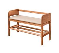 MARIYCH Banc à chaussures moderne en bois massif avec coussin, organiseur de rangement d'entrée, étagère à chaussures élégante pour la maison, solution d'assise multifonction