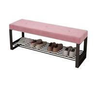 MARIYCH Banc à chaussures rembourré en velours avec cadre en métal, organiseur de rangement d'entrée, ottoman élégant pour chambre à coucher, couloir, bout de lit et porte