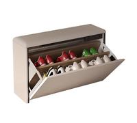 MARIYCH Banc de rangement à chaussures avec porte, organiseur d'entrée, siège rembourré en cuir, étagère à chaussures en bois massif, solution de rangement élégante pour chambre à coucher et salon