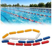 MARIYCH Corde de sécurité pour Piscine avec kit de flotteurs, Ligne de séparation avec 2 Crochets et flotteurs, Corde en polypropylène pour piscines intérieures et extérieures, 85 m (280 pi)