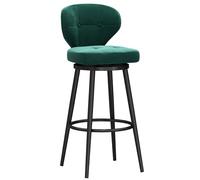 MARIYCH Lot de 1 Tabouret de Bar pivotant en Velours - Tabouret pivotant à 360 ° - Tabouret Haut - Tabouret de comptoir avec Support arrière et Repose-Pieds Noir - Chaise de Bar pour Cuisine, pub, v