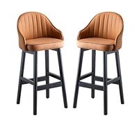 MARIYCH Tabourets de Bar/de Cuisine avec Dossier et Pieds en Bois, en Similicuir, Lot de 2, 65 cm. Hauteur : 65 cm.