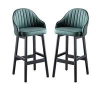 MARIYCH Tabourets de Bar/de Cuisine avec Dossier et Pieds en Bois, en Similicuir, Lot de 2, 65 cm. Hauteur : 65 cm.