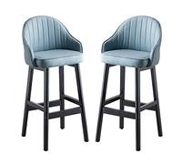 MARIYCH Tabourets de Bar/de Cuisine avec Dossier et Pieds en Bois, en Similicuir, Lot de 2, 75 cm. Hauteur : 75 cm.