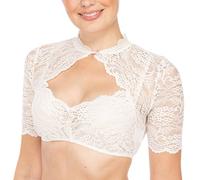 Marjolaine Lingerie Nuisette Lingerie à armatures pour femmes, gilet en dentelle, chemisier Dirndl élégant pour femmes, chemisier noir Dirndl, chemisier en dentelle pour Lingerie Coffret (White, XS)