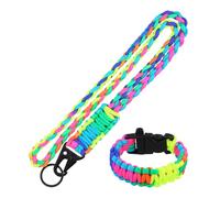 Marjoramy Cordon Tour de Cou en,2pcs Porte Badge Lanière avec Lanière Tressée, Lanyard Strap Neck Cordon Porte-badge pour Clés Téléphone Portable Appareils Photo-Armée