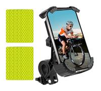 Marjoramy Support de Téléphone Portable pour Vélo, Vélo Électrique et Moto,Support de Téléphone de Navigation Rétractable en Caoutchouc Épais (avec Autocollant Fluorescent)