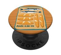 Mark 6, Fish & Loaves Sermon on The Mount Youth Faith Design PopSockets PopGrip Adhésif
