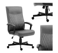 MARK ADLER Boss 3.2 Chaise Bureau Ergonomique | Home Office | Similicuir | Forme Ergonomique | Vérin à gaz | roulettes en PU | Mécanisme Tilt Plus | Capacité de Charge jusqu'à 130 kg | Gris