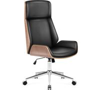 MARK ADLER Boss 8.0 | Chaise de bureau ergonomique Fauteuil de direction | Réglable en hauteur Fonction bascule | Charge maximale 150 kg | Design rétro | Bois Similicuir | Noir