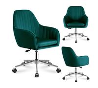 MARK ADLER Future 5.2 | Chaise pivotante Chaise de bureau Accoudoirs | Réglable en hauteur jusqu'à 130 kg | Tissu velours respirant | Vert