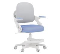 MARK ADLER Junior 4.3 Chaise de Bureau Enfant - Chaise Ergonomique pivotante - Chaise évolutive 90-150 cm - Dossier réglable - Repose-Pieds - Accoudoirs rabattables 0-90° - Bleu/Gris