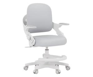 MARK ADLER Junior 4.3 Chaise de Bureau Enfant - Chaise Ergonomique pivotante - Chaise évolutive 90-150 cm - Dossier réglable - Repose-Pieds - Accoudoirs rabattables 0-90° - Gris