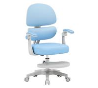 MARK ADLER Junior 4.4 - Chaise de Bureau Ergonomique pour Enfant et ado - Réglable en Hauteur - Évolutive 90-175 cm - Profondeur d’Assise réglable - Repose-Pieds - Accoudoirs rabattables - Bleu