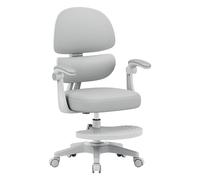 MARK ADLER Junior 4.4 - Chaise de Bureau Ergonomique pour Enfant et ado - Réglable en Hauteur - Évolutive 90-175 cm - Profondeur d’Assise réglable - Repose-Pieds - Accoudoirs rabattables - Gris