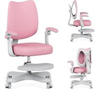 MARK ADLER Junior 4.6 Chaise Bureau Enfant Ergonomique Dossier réglable en Hauteur et Profondeur Assise réglable accoudoirs rabattables Repose-Pieds Ajustable roulettes autobloquantes Rose