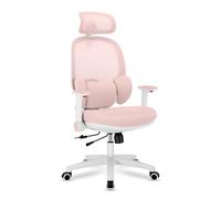 MARK ADLER Junior 6.3 Chaise De Bureau Enfant Et Adolescent Ergonomique, Assise Réglable en Profondeur, Hauteur Ajustable 10 Cm, Soutien Lombaire 3D, Appuie Tête 2D, Fauteuil Pivotant, Rose