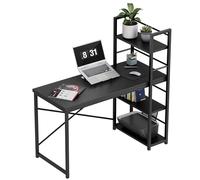 MARK ADLER Leader 4.0 Bureau Industriel | Réversible pour Ordinateur | Compartiments de Rangement | 119,5x48cm | Designe Ergonomique | Cadre en Metal | Style Loft | Couleur Noir