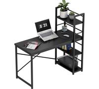 MARK ADLER Leader 4.0 | Bureau industriel Table de travail Table d'ordinateur Meuble de bureau | avec casiers de rangement | 119.5 x 48 cm | Réversible | Noir