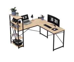 MARK ADLER Leader 5.9 Bureau d'angle avec Étagères | Design Loft | Structure en Acier Résistant aux Rayures | Montage à Gauche ou Droite | Facile à Assembler | Dimensions 145 cm x 145 cm | Chêne