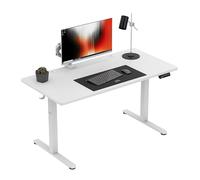 MARK ADLER Leader 7.3, Bureau électrique réglable en Hauteur 72-118 cm, Moteur Silencieux 50 kg, Plateau 140×60 cm, Panneau ErgoHub Flex LED, Cadre métallique renforcé, Blanc