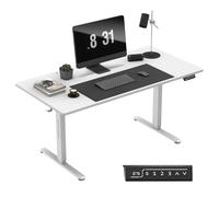 MARK ADLER Leader 7.6, Bureau Assis Debout électrique, 160 x 80 cm, Hauteur réglable, Ergonomique, Support Casque, Rangement, Idéal pour Bureau à Domicile, Design Moderne, Blanc