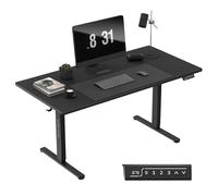 MARK ADLER Leader 7.6, Bureau Assis Debout électrique, 160 x 80 cm, Hauteur réglable, Ergonomique, Support Casque, Rangement, Idéal pour Bureau à Domicile, Design Moderne, Noir