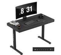 MARK ADLER Leader 8.2, Bureau Assis Debout électrique avec réglage motorisé de la Hauteur, 120x60 cm, avec tiroir Coulissant intégré, Ports USB et USB-C Pratiques pour Le Bureau, Noir