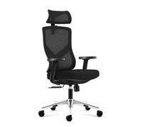 Mark Adler Manager 3.3 - Fauteuil de bureau ergonomique tissu & Mesh HD noir, réglable à roulettes