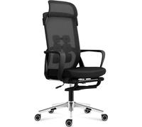 MARK ADLER Manager 3.6 | Chaise de bureau ergonomique Fauteuil pivotant | Appui-tête amovible comme soutien lombaire | Charge maximale 130kg | Repose-pieds | Tissu | Noir