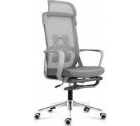 MARK ADLER Manager 3.6 | Chaise de bureau ergonomique Fauteuil pivotant | Appuie-tête amovible comme soutien lombaire | 130kg de charge | Repose-pieds | Tissu | Gris
